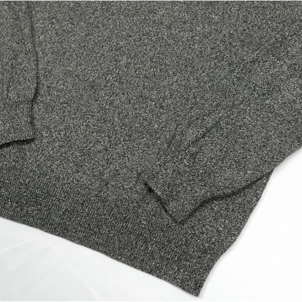 J.Crew Wool Knit Crew Sweater Men's L ~ Heathered Gray & Black ~ Lightweight EUC